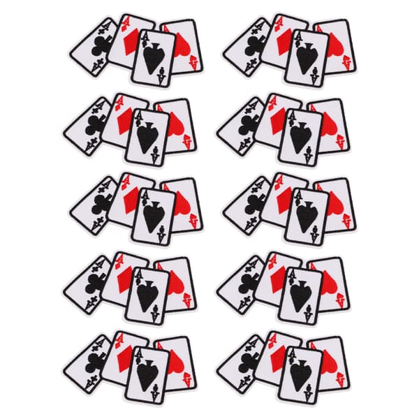 20 stk. stryge på patch broderet spillekort patch applikation til tøj kjole hat DIY tilbehør