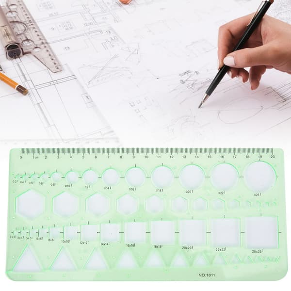 Multifunksjonell arkitekturtegning mal linjaler DIY maling hul linjal sett (#3)