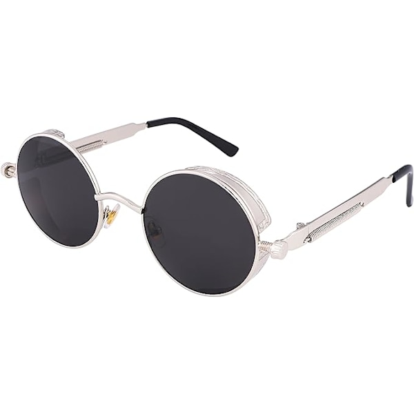 Retro Gotisk Steampunk Solbriller Rund Metalramme Punk Cirkel Inspireret Skygge Mænd B1863