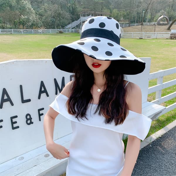Dame Bredskygget Solhat Foldbar Slap Hat Vendbar Sum Black