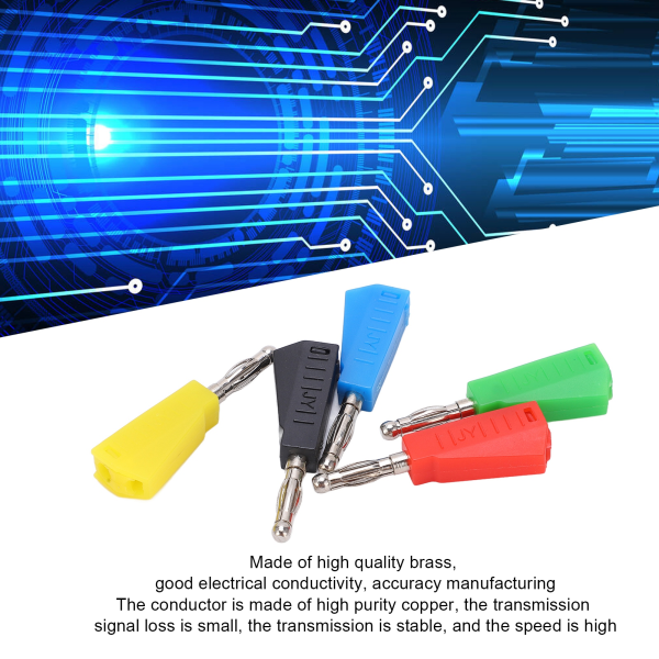 5 sæt bananstik 4 mm stabil transmission god ledningsevne Korrosionsbestandighed Høj renhed kobber stabelbare konnektorer