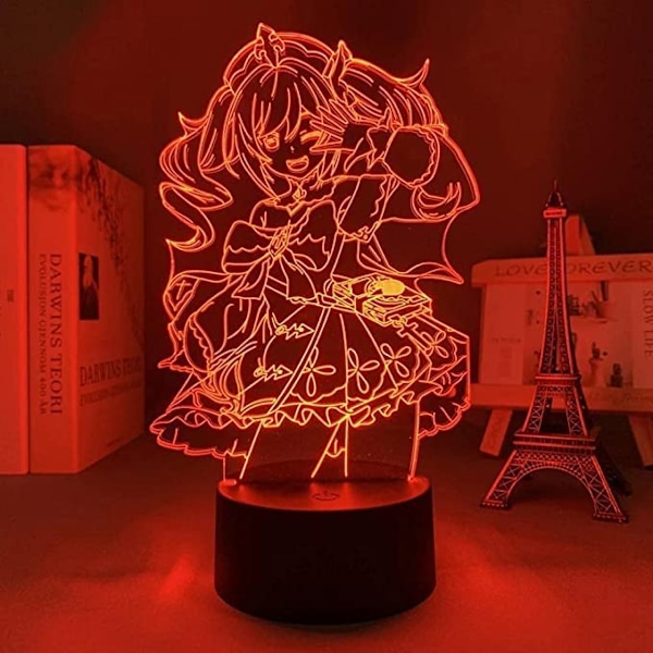 Genshin Impact Barbara lampe Kule 3D illusjons nattlampe Hjemmerom dekor Akryl LED lys Julegave lamper