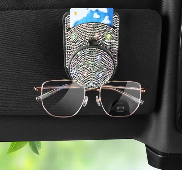 1 stk Rhinestone Diamant Dekor Klips Solskjerm Briller