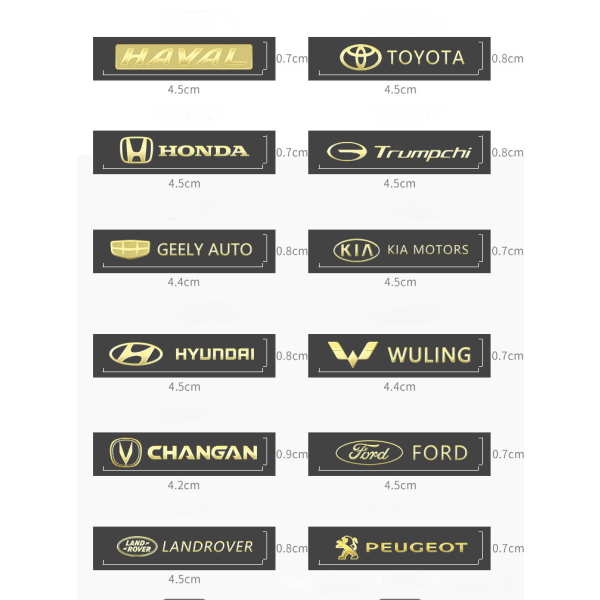 Bil metall klistremerker kreative bil logo dekorative klistremer-Mitsubishi [10 stk gull metall klistremerker]