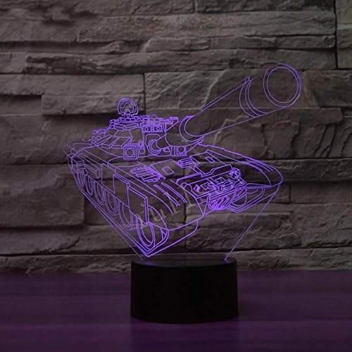 3D Tank Natlampe Optisk Illusion Natlampe 7 Farver