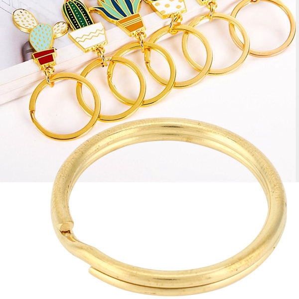 10 stk. Messing Nøglering Guld Taske Krog Forbindelse Nøglering DIY Læder Håndværk Hardware Tilbehør 35mm
