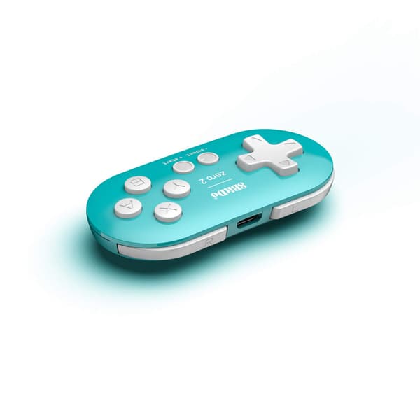 Zero 2 Bluetooth Gamepad Nøglering Størrelse Mini Controller til Switch, Windows, Android, macOS & Raspberry Pi (Turkis Udgave) Turquoise