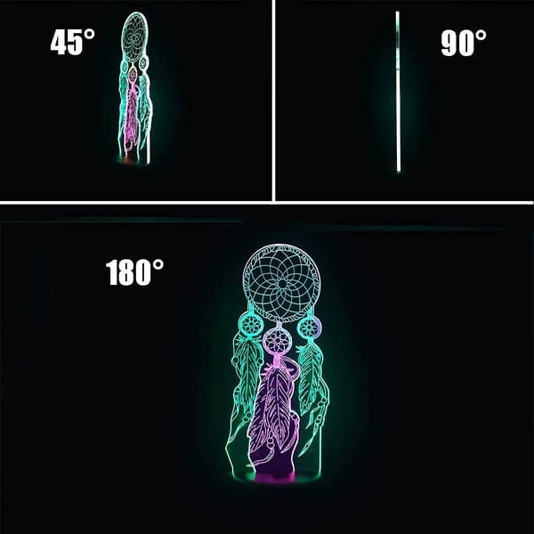 Drömfångare LED 3D Illusion USB Nattljus Dreamcatcher L