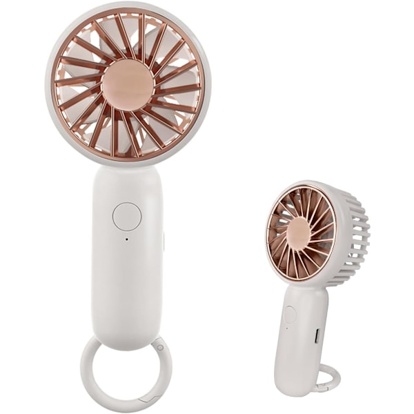 Mini Handhållen Fläkt, Kraftfull Skrivbordsfläkt med Spänne, Söt Design 3 Hastigheter Personlig Liten Portabel, Lätt Makeup Uppladdningsbar USB F