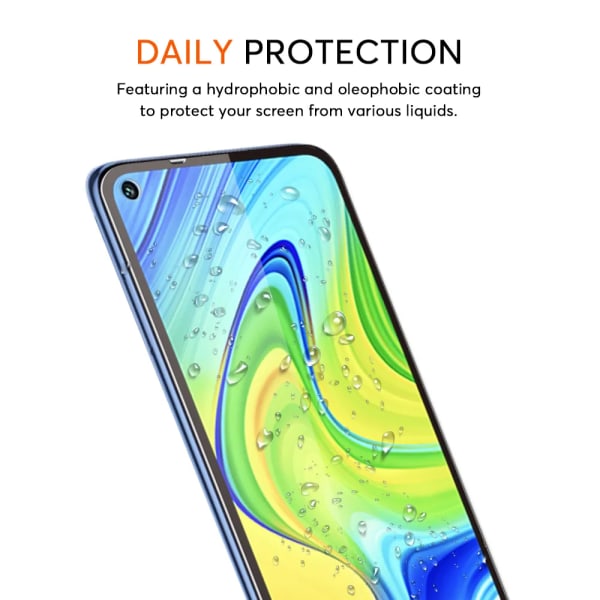 2PCS Full Cover Härdat Glas För Xiaomi Redmi Note 9 Skärmskydd Glas