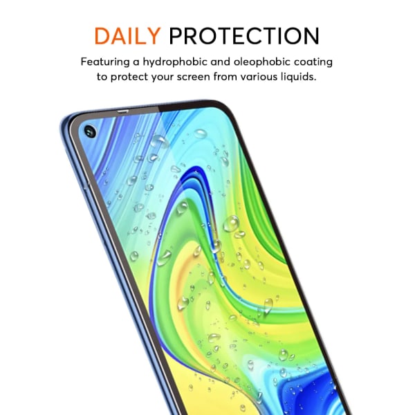 2ST Cover härdat glas för Xiaomi Redmi Note 9 Pro skärmskyddsglas