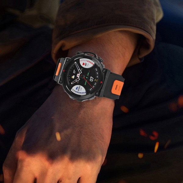 Vandtæt Smart Watch med Opkald, Musikafspiller og Sundhedsovervågning - Digital Smart Sports Watch til Børn Black Orange