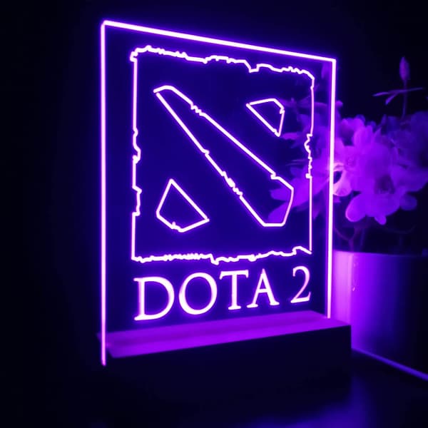 Dotas 2 Anime Nattlys 3D Illusionslampe 7 Farger Skift 4 Lysmodus USB Strøm