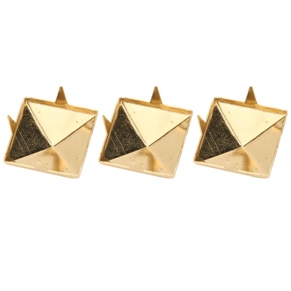 100 st fyrkantiga pyramidpunknitar 4 klor metallnitar för armband kläder skor handväska guld 12 mm