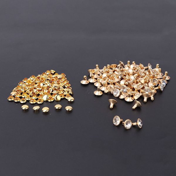 Klær Krystall Inlay Hurtignagler 12mm Flekker Nagler Cap for DIY Lær Håndverk Dekorasjon(#3)