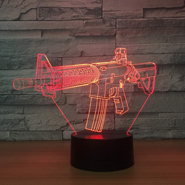 3D LED Pistol Optisk Illusion Sensor Natlampe med Smart