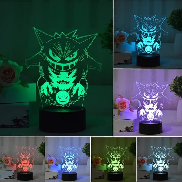 Anime Geng Model 3D LED Natlampe USB Skrivebordslampe 7 Farver Til