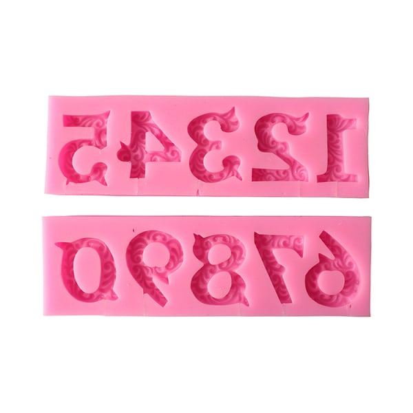 Silikone Nummer 0-9 3d Relief Fondant Chokoladeform Med Pindestangshul Til Fødselsdagskage Dekoration Diy Bagning