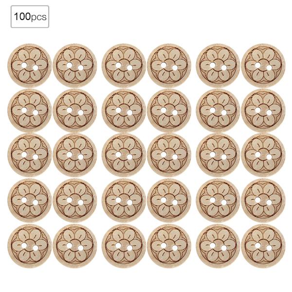 14-15mm 100 stk/pose 4-hulls runde knapper syverktøy tilbehør håndlaget  håndverk DIY treknapp209