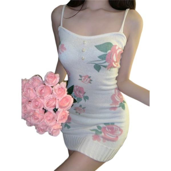 Sommer Sexet Suspender Off Shoulder Strikket Buttock Wrap Kjole