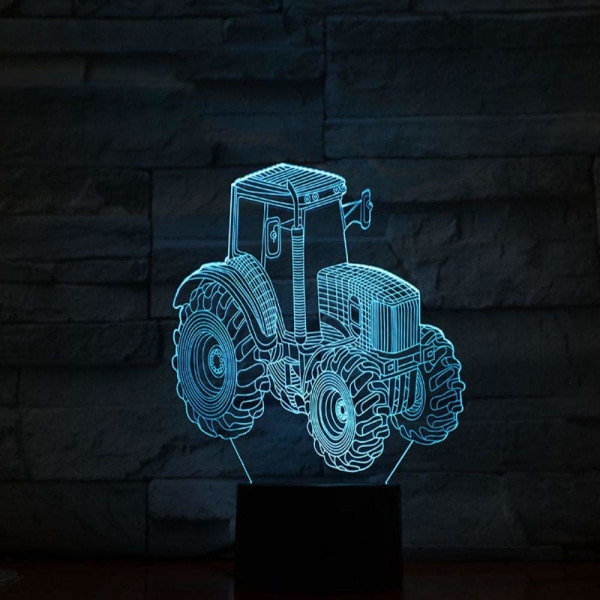 Traktor 3D nattlampa, TINYOUTH Illusion Skrivbordslampor vid sängbord