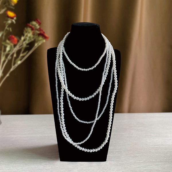 5 st Flapper Långa Konstgjorda Pärlor Halsband 1920-talet