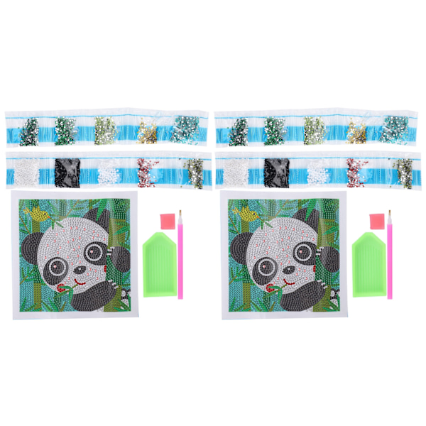 2 sarjaa 5D timanttimaalaus hartsi DIY kirjonta ristipistokoristelusetti Panda-kuvio