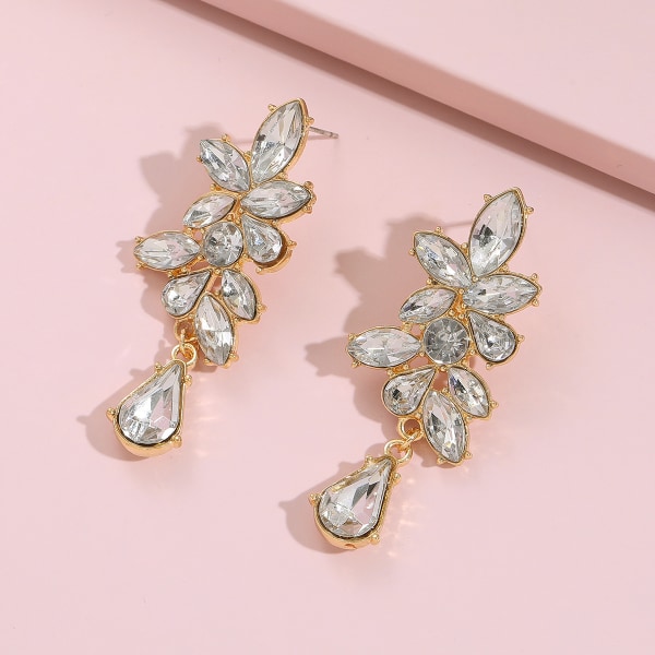 2PCS Cubic Zirconia Statement Örhängen - Kristall