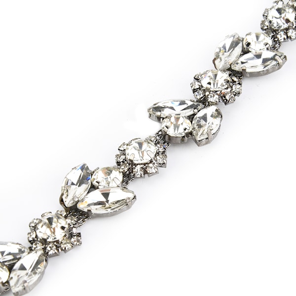 1 Yard Rhinestones Band Kristall Glas Borr Kedja Trim DIY Dekor Kläder Tillbehör (#1)