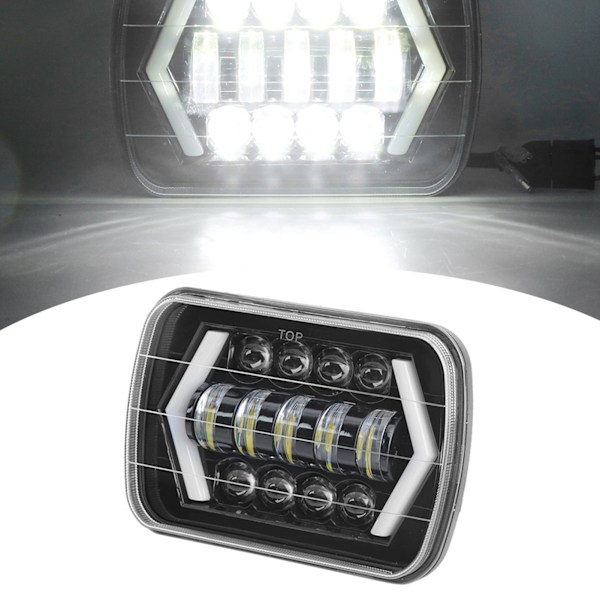 300W 7 tommers LED-bilfrontlys i aluminiumskall, firkantet, passer til Jeep Wrangler