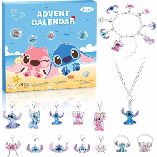 Julkalender 2024 för flickor pojkar med 24 dagars presentnedräkningskalender Blind Box DIY Creative Charm Hänge Armband Halsband för barn