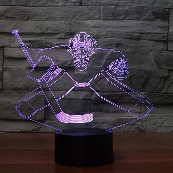 3D Ishockey Nattlampa Lampa Illusion Nattlampa 7 Färg