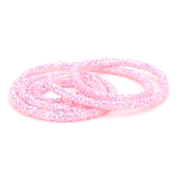 1 meter fargerik paljettlenkekjede DIY sytilbehør klær tilbehør (rosa)