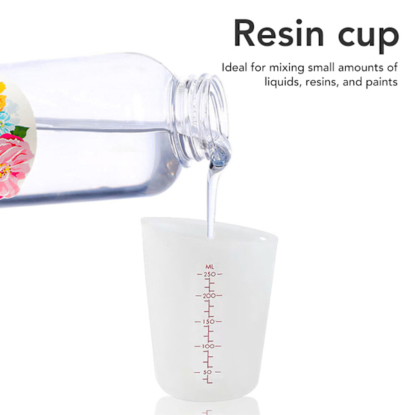 Silikon Målebeger Verktøysett Spatel Fingerhansker Pipetter Epoxy Resin Blanding Verktøysett for Håndverk Verktøysett Pink 19pcs