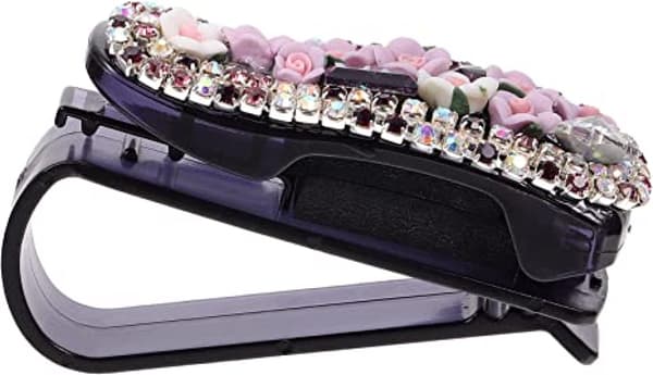 Rhinestone Solbrilleholder for Bil Solskjerm Bling Bling
