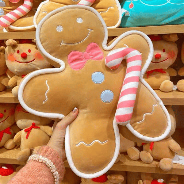 Søte plysj pepperkakemann puter - Kreativ kjeksformet julepynt til sofa, stue og seng Khaki Man