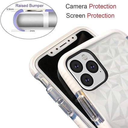 Kompatibelt iPhone 11 Pro Max Cover, Krystalklar Slim Diamo