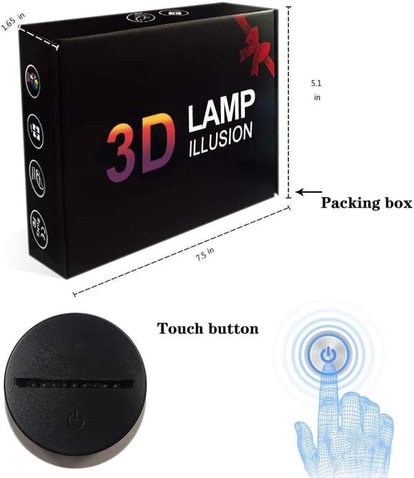 Musiknode Lampe 3D Natlampe Børnelegetøj LED Touch Bordlampe