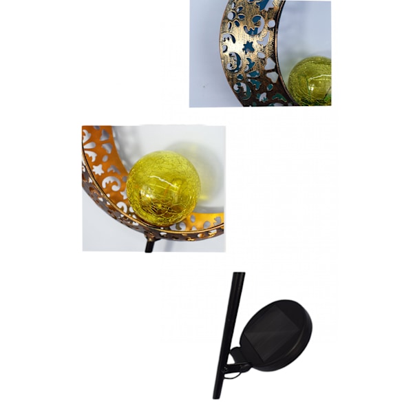 Solcellelamper Fe Moon Star Glas Globe Sti Stake Ligh