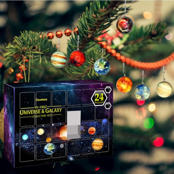 Julekalender 2024, 24 Dagers Rom-Planet Juletellerkalender, Univers Galakse Samlingssett Gave til Barn Gutter Jenter