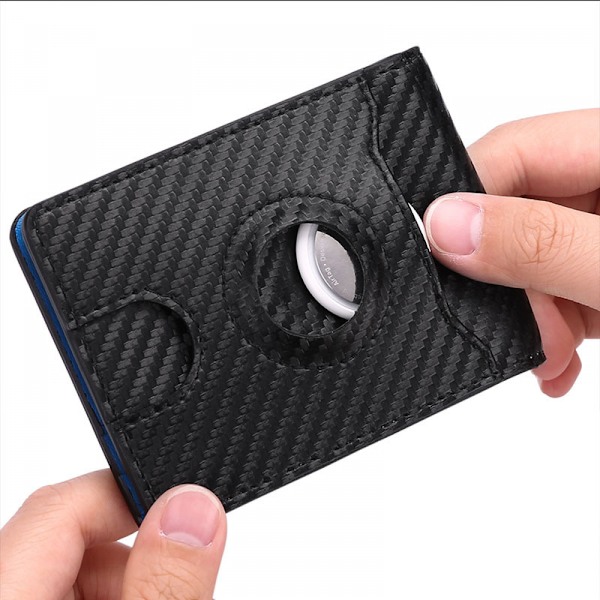 Plånbok för män, RFID-blockerande plånbok, plånböcker för män, dubbelvikt plånbok, flip-plånbok, plånböcker för män, smal dubbelvikt plånbok, superfin fiber PU syntetiskt läder