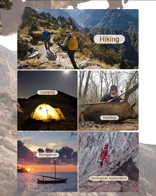 Avanceret sigtespejlkompas med LED-lys til præcis trekking og global ekspeditionsnavigation, assorterede farver