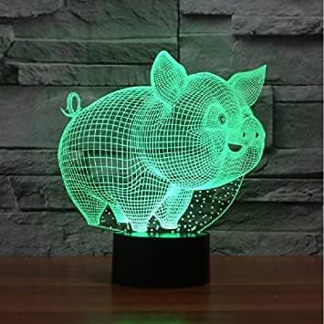 3D Dyregris Natlampe Touch Switch 7 Farveskift LED Ta