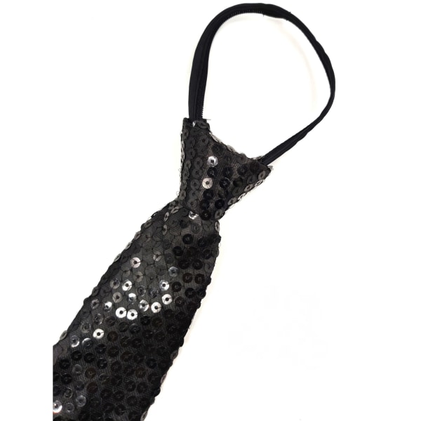 Herr Sequin Slips Självbunden Glans Smal Slips Mode Cos Black