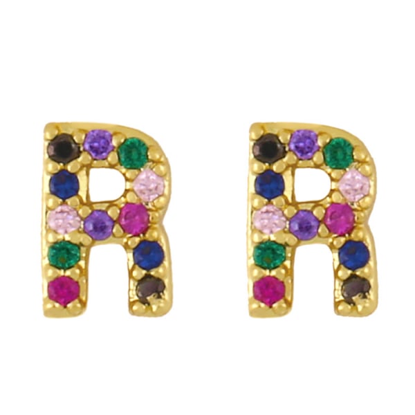 Örhängen  Post Rainbow Cubic Zirconia Guldpläterad