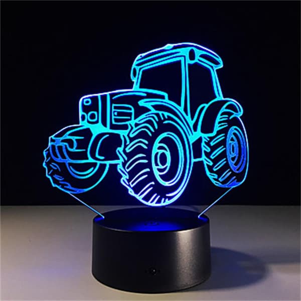 3D Natlampe 3D LED USB 7 Farveskift LED Bordlampe Jul
