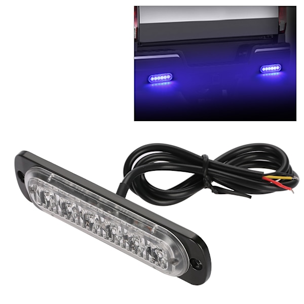 4 kpl 12-24V Auton 6 LED Vilkku Strobe Hätävaroitussävyristikko Vilkkuva Valopalkki Sininen