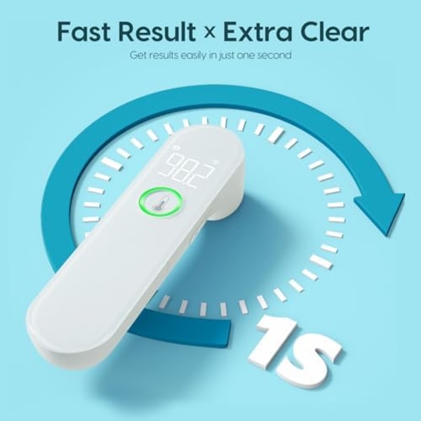 Termometer för vuxna och barn, snabb och exakt babytermometer, FSA HSA-godkänd, feberlarm & tyst läge, viktiga babysaker