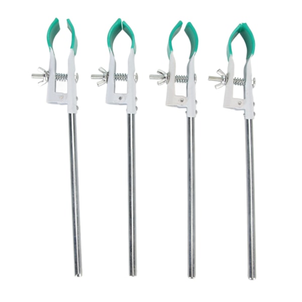 4 kpl Laboratorioleikari Retortti Prong Jaw 2 sormen leveyden säädettävä kumi leuat Labs Universal Clamp