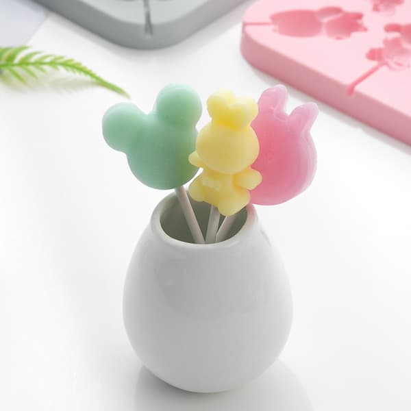 2 STK Håndlavet Chokolade Lollipop Form Silikone Børne